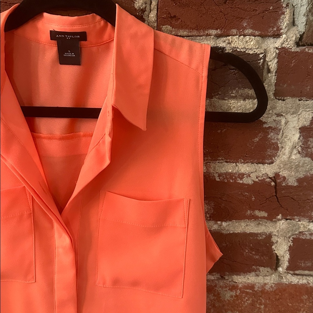 Ann Taylor Sleeveless Orange Top - Size Small - Picture 5 of 5